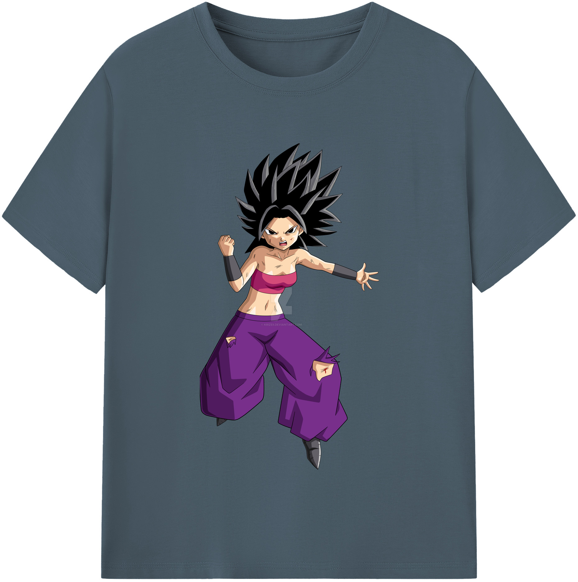 （画像用） ドラゴンボール カリフラ DRAGON BALL Caulifla 綿100％半袖Tシャツ（フロントプリント）